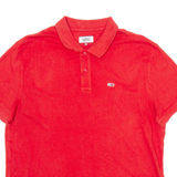 TOMMY JEANS Mens Polo Shirt Red XL