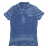 ARMANI JEANS Mens Polo Shirt Blue Striped M