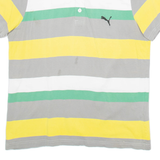 PUMA Mens Polo Shirt Grey Striped M