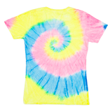 PORT & COMPANY Myrtle Beach Womens Tie Dye T-Shirt Pink USA V-Neck M