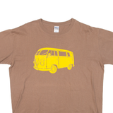 GILDAN Camper Van Mens T-Shirt Brown L