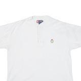 CHAPS Mens T-Shirt White Button Neck M