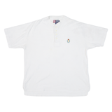 CHAPS Mens T-Shirt White Button Neck M