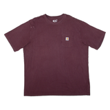 CARHARTT Tall Loose Fit Mens T-Shirt Maroon 2XL