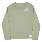 TOMMY HILFIGER Womens T-Shirt Green Long Sleeve M