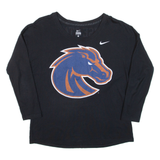 NIKE Womens T-Shirt Black Long Sleeve USA L