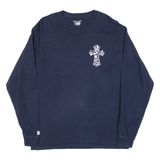 CHAMPION Jesus Mens T-Shirt Blue Long Sleeve L