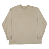 CARHARTT Mens T-Shirt Beige Long Sleeve Button Neck XL