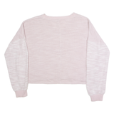 CALVIN KLEIN PERFORMANCE Cropped Womens Jumper Pink V-Neck Tight Knit M