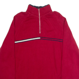 TOMMY HILFIGER Mens Jumper Red 1/4 Zip Tight Knit XL