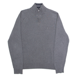 NAUTICA Mens Jumper Green 1/4 Zip Tight Knit M