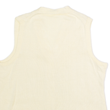 MISSK Womens Cardigan Cream V-Neck 80s Cable Knit Sleeveless UK 14