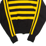 CHEERLEADER DANZTEAM B Womens Patterned Cardigan Black Striped 80s S