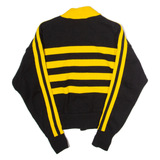 CHEERLEADER DANZTEAM B Womens Patterned Cardigan Black Striped 80s S