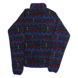 COLUMBIA Mens Fleece Black Crazy Pattern Button Neck M
