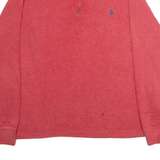 POLO RALPH LAUREN Mens Jumper Red 1/4 Zip Tight Knit L