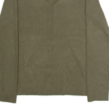 CALVIN KLEIN Womens Jumper Green Collared Tight Knit L