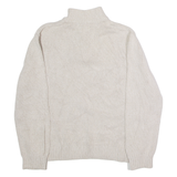 CHAPS Mens Jumper Grey Button Neck Tight Knit M