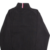 TOMMY HILFIGER Mens Jumper Black 1/4 Zip Tight Knit L