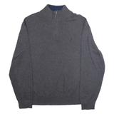NAUTICA Mens Jumper Grey 1/4 Zip Tight Knit XL