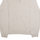 NAUTICA Mens Jumper Beige 1/4 Zip Tight Knit M