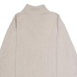 NAUTICA Mens Jumper Beige 1/4 Zip Tight Knit M