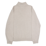 NAUTICA Mens Jumper Beige 1/4 Zip Tight Knit M