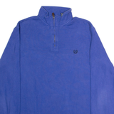 CHAPS Mens Jumper Blue 1/4 Zip Tight Knit L