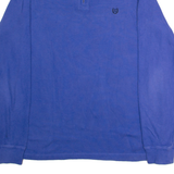 CHAPS Mens Jumper Blue 1/4 Zip Tight Knit L