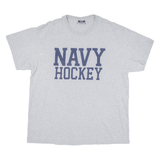 MV SPORT Navy Hockey Mens T-Shirt Grey USA XL