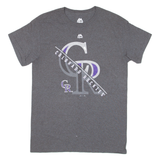 MAJESTIC Colorado Rockies Mens T-Shirt Grey USA S