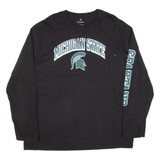 FANATICS Michigan State Mens T-Shirt Black Long Sleeve USA 2XL