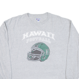RUSSELL ATHLETIC Hawaii Football Mens T-Shirt Grey Long Sleeve USA L