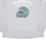RUSSELL ATHLETIC Hawaii Football Mens T-Shirt Grey Long Sleeve USA L
