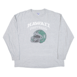 RUSSELL ATHLETIC Hawaii Football Mens T-Shirt Grey Long Sleeve USA L