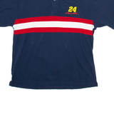 WINNERS CIRCLE Mens Polo Shirt Blue Striped XL