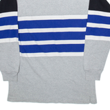 ST JOHN'S BAY Mens Polo Shirt Grey Striped Long Sleeve L