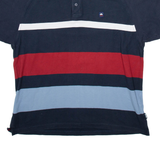 ELLESSE Mens Polo Shirt Blue Striped M