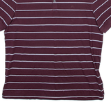 CALVIN KLEIN Mens Polo Shirt Maroon Striped M