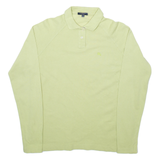BURBERRY Womens Polo Shirt Green Long Sleeve M