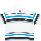 AVIREX Mens Polo Shirt White Striped L