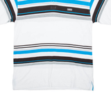 AVIREX Mens Polo Shirt White Striped L