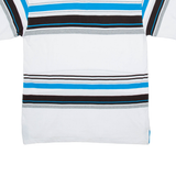 AVIREX Mens Polo Shirt White Striped L