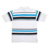 AVIREX Mens Polo Shirt White Striped L