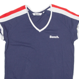 BENCH Womens T-Shirt Blue V-Neck UK 16