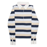TOMMY HILFIGER Golf Womens Polo Shirt Blue Striped Long Sleeve S
