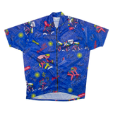 Cycling Full Zip Mens Jersey Blue M