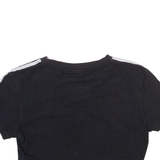 NIKE Cropped Womens T-Shirt Black V-Neck UK 8