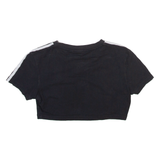 NIKE Cropped Womens T-Shirt Black V-Neck UK 8