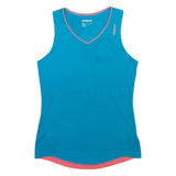 REEBOK Womens Vest Blue Sleeveless V-Neck M